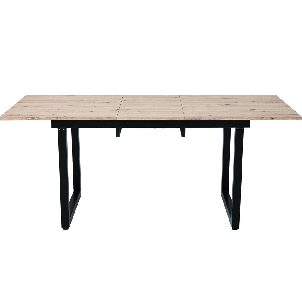 Table à manger extensible style industriel L140/180 × P80 × H75 cm – vue produit