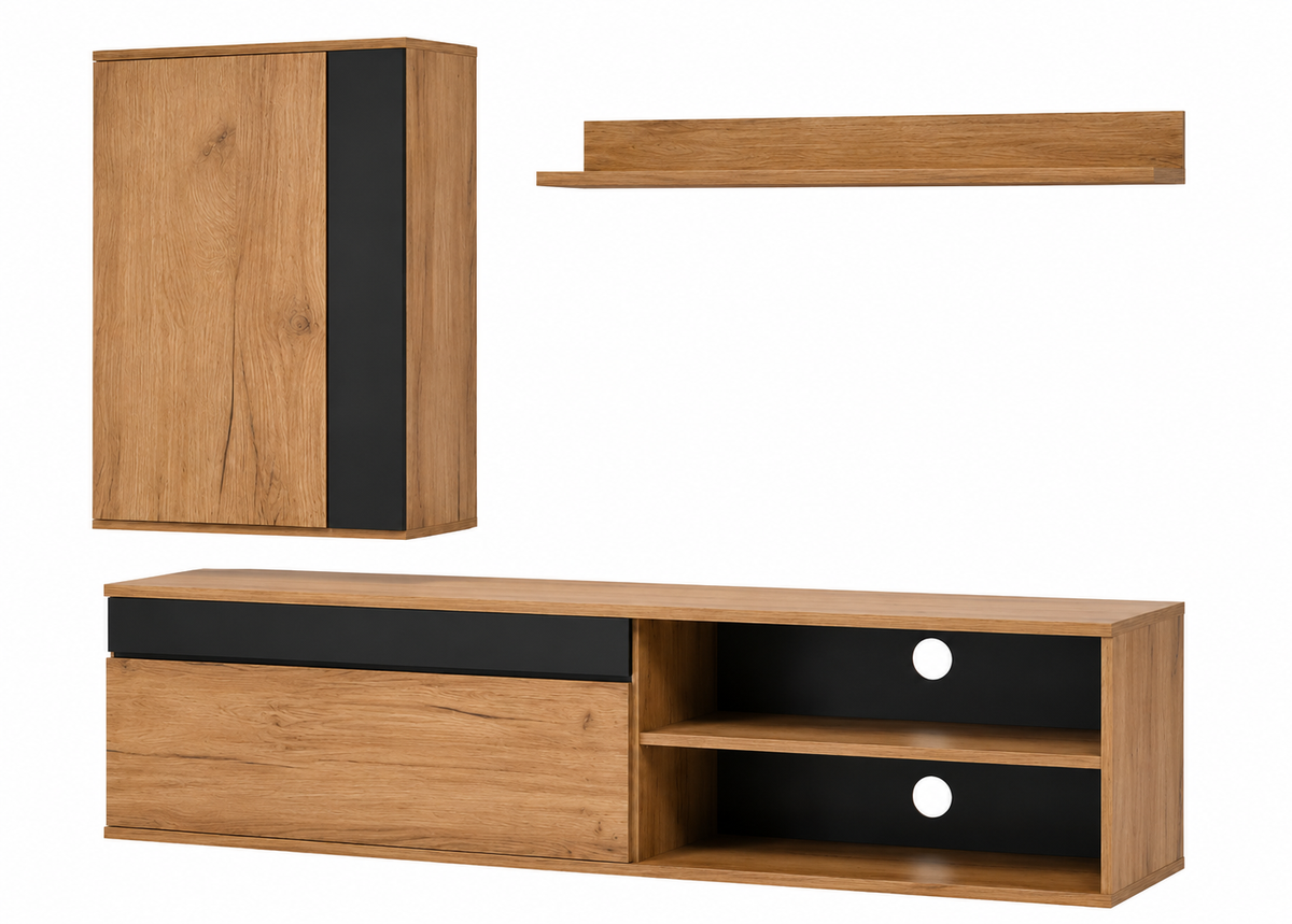 Ensemble meuble TV 140 cm 3 pièces — vue 3