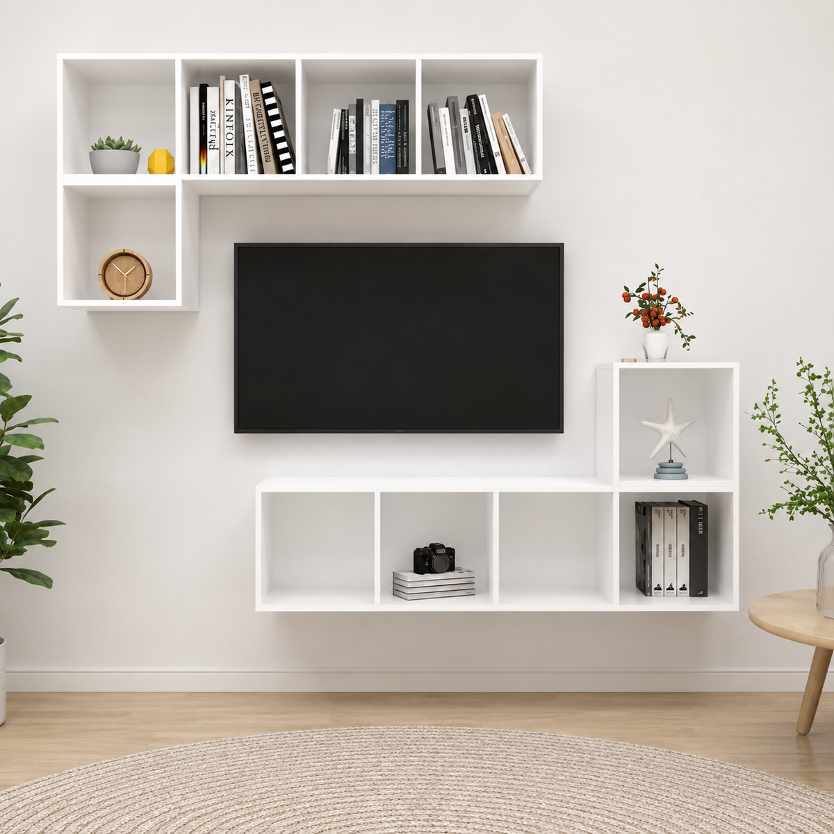 Ensemble meuble TV flottant grand rangement — vue 7