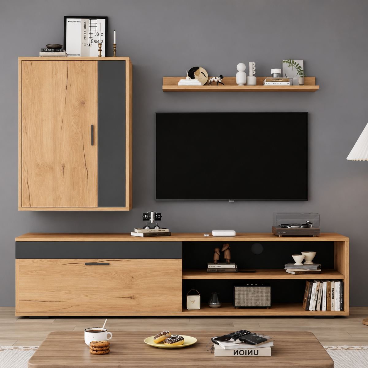 Ensemble meuble tv 140cm 3 pieces-1