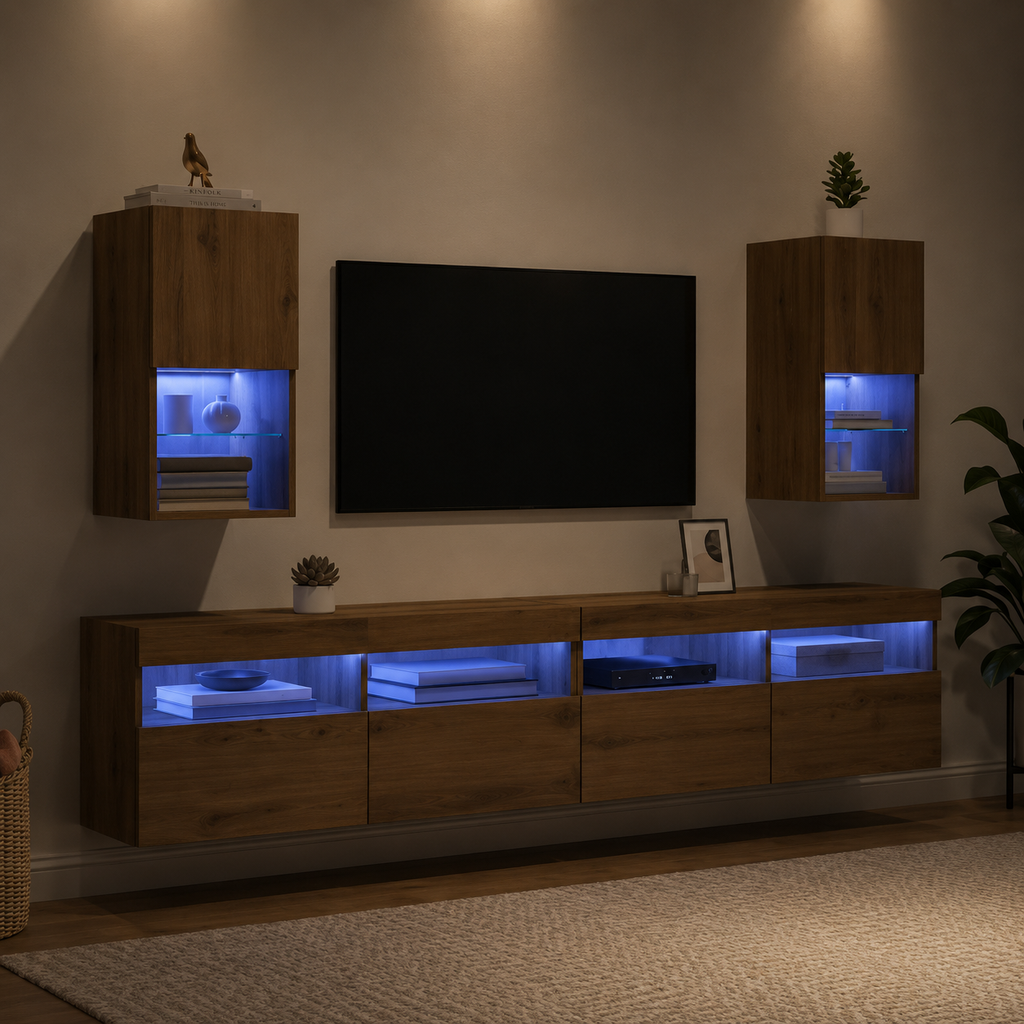 Ensemble mural TV 2 pièces chêne — vue 2