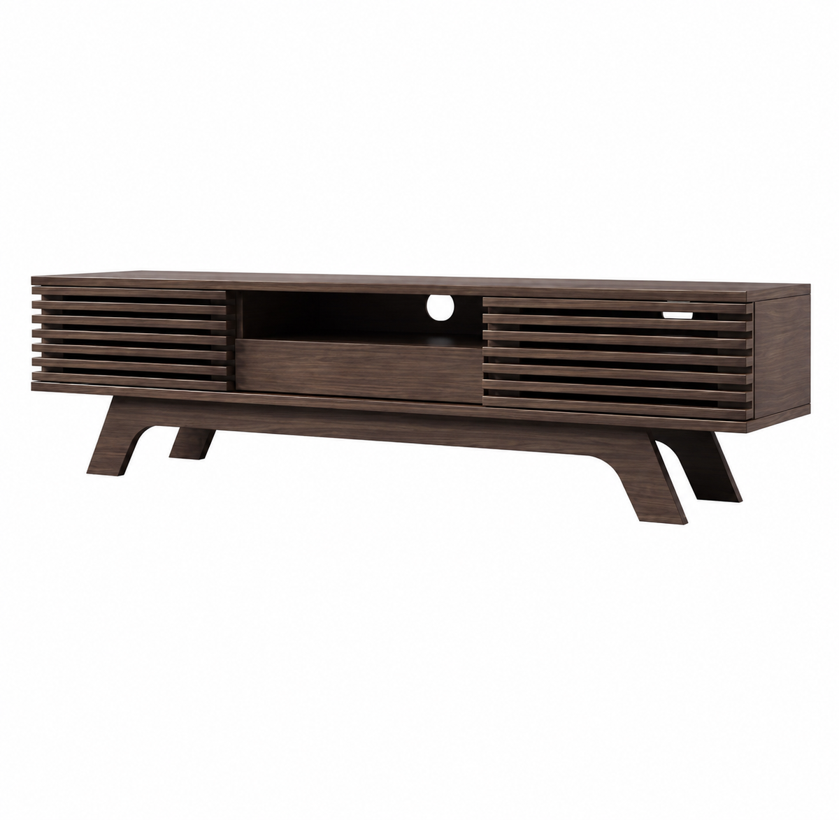 Meuble TV 150 cm 1 tiroir 2 portes décor bois — vue 3