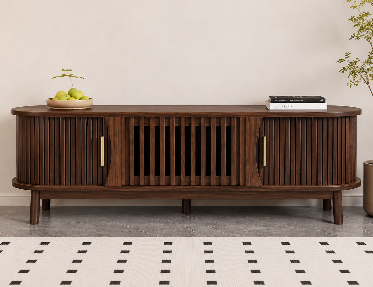Meuble TV 165 cm porte coulissante — vue 
