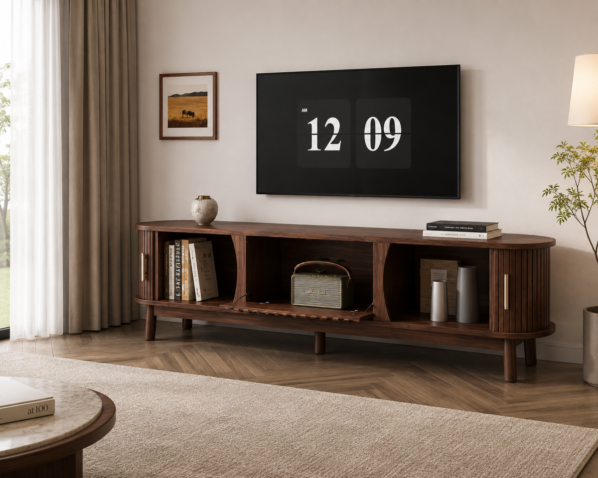 Meuble TV 165 cm porte coulissante — vue 4