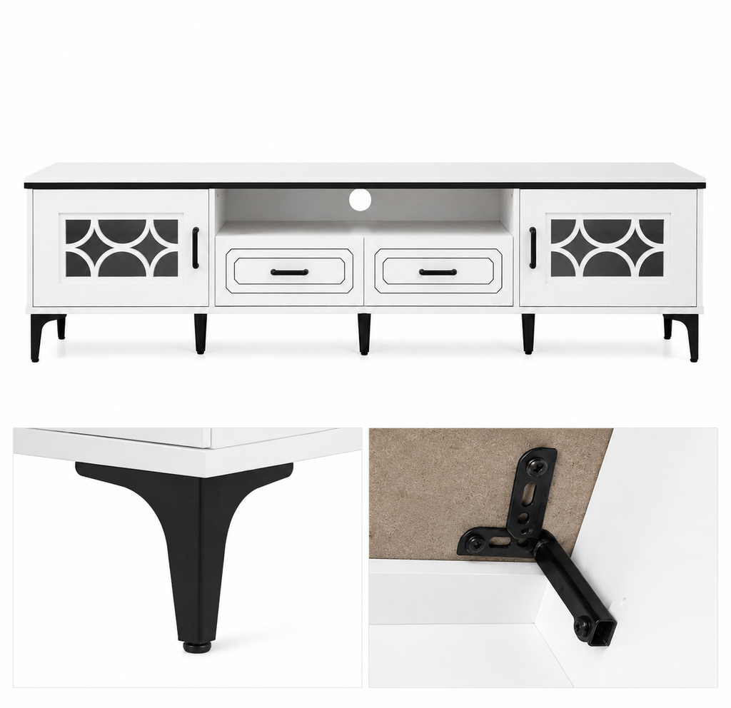 Meuble TV 180 cm pieds métal — vue 4