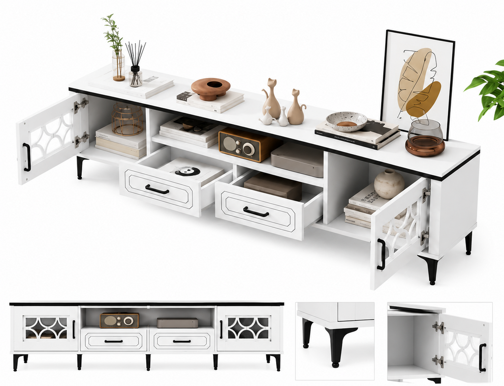 Meuble TV 180 cm pieds métal — vue 5