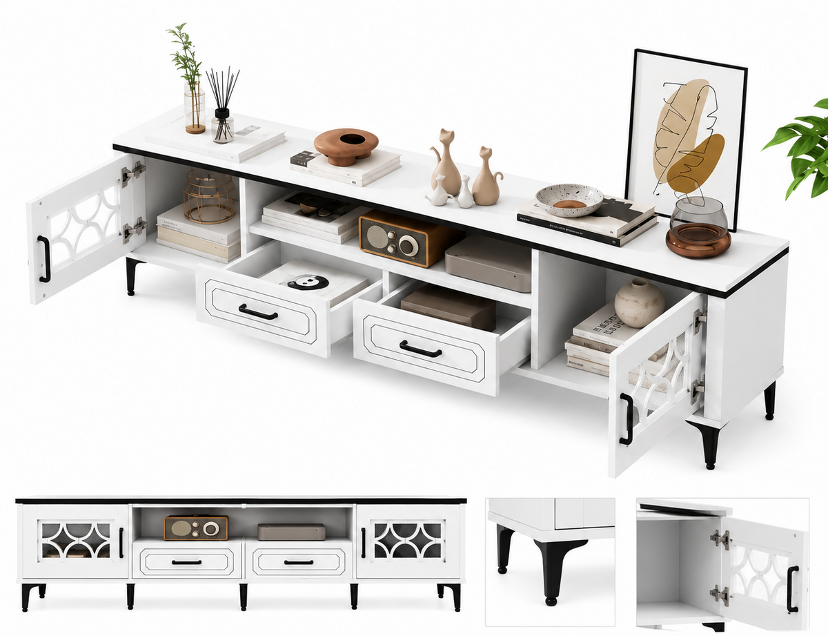 Meuble TV 180 cm pieds métal — vue 5