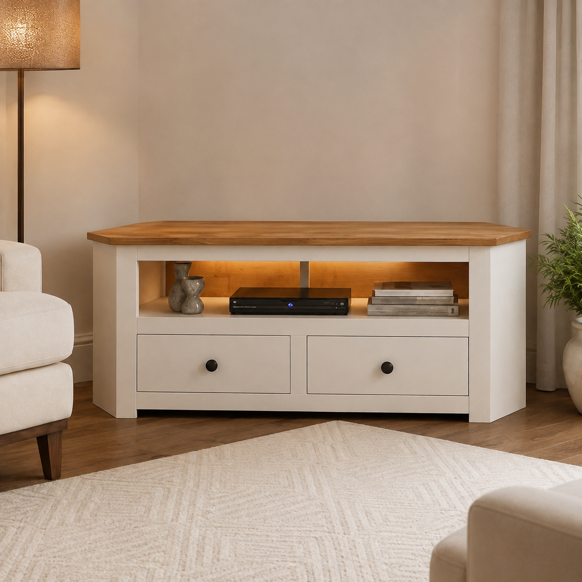 Meuble TV d'angle en pin massif — vue 5