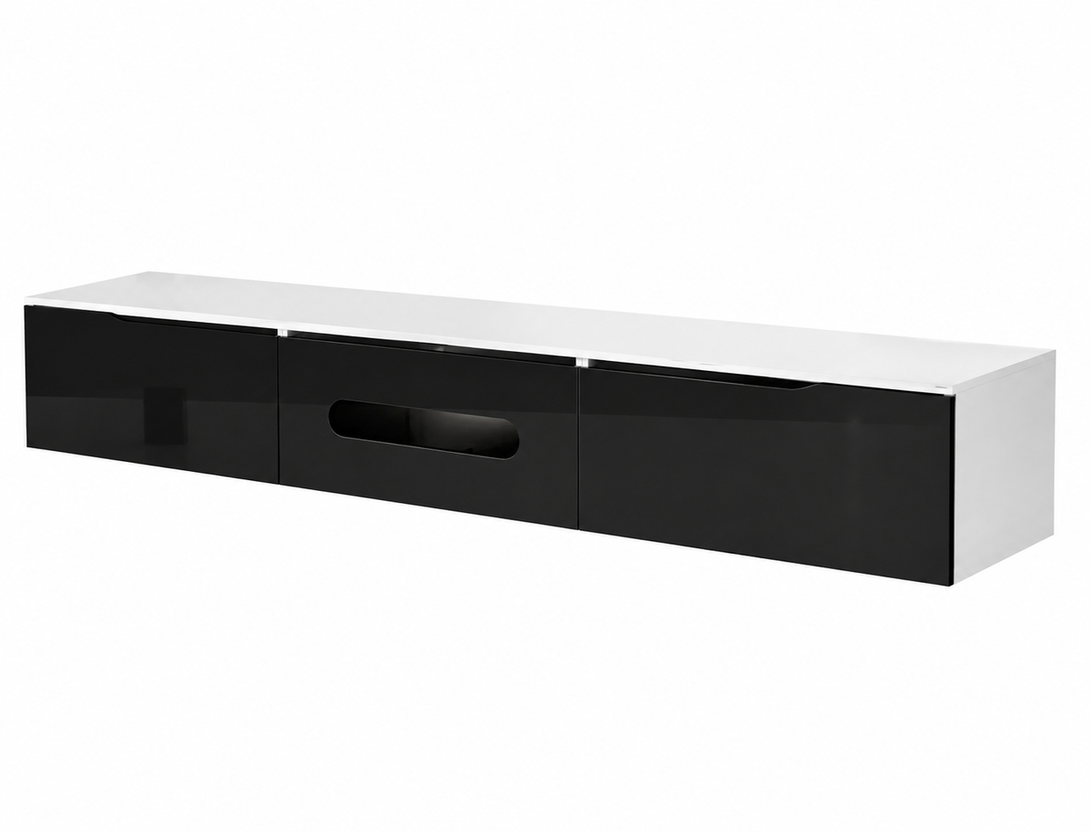 Meuble TV mural 180 cm haute brillance avec LED — vue 2