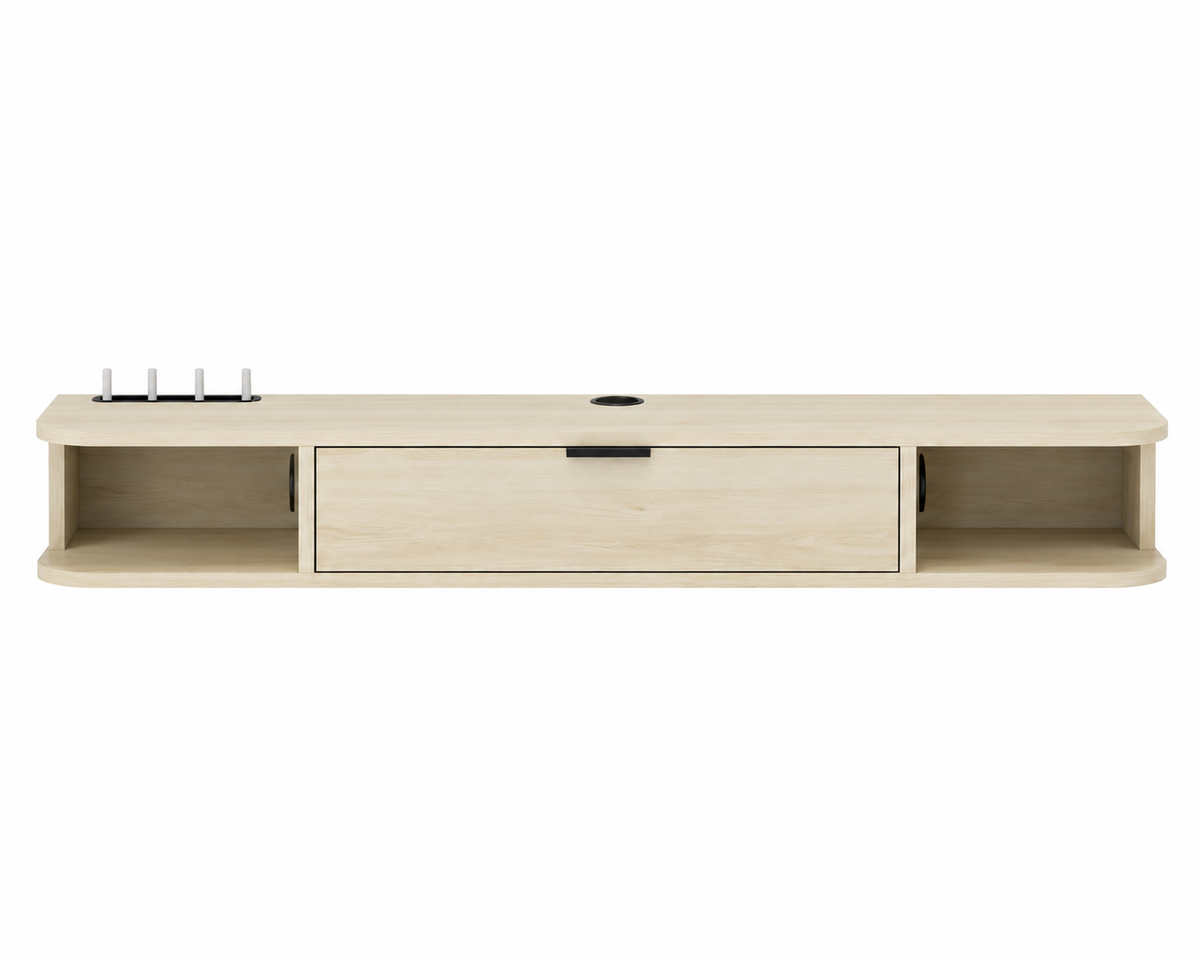Meuble TV suspendu 120 cm 1 tiroir