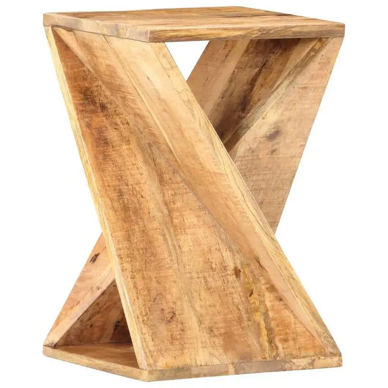 Table d'appoint Mangaro 35 cm — manguier massif, forme sculpturale en X – finition Brun