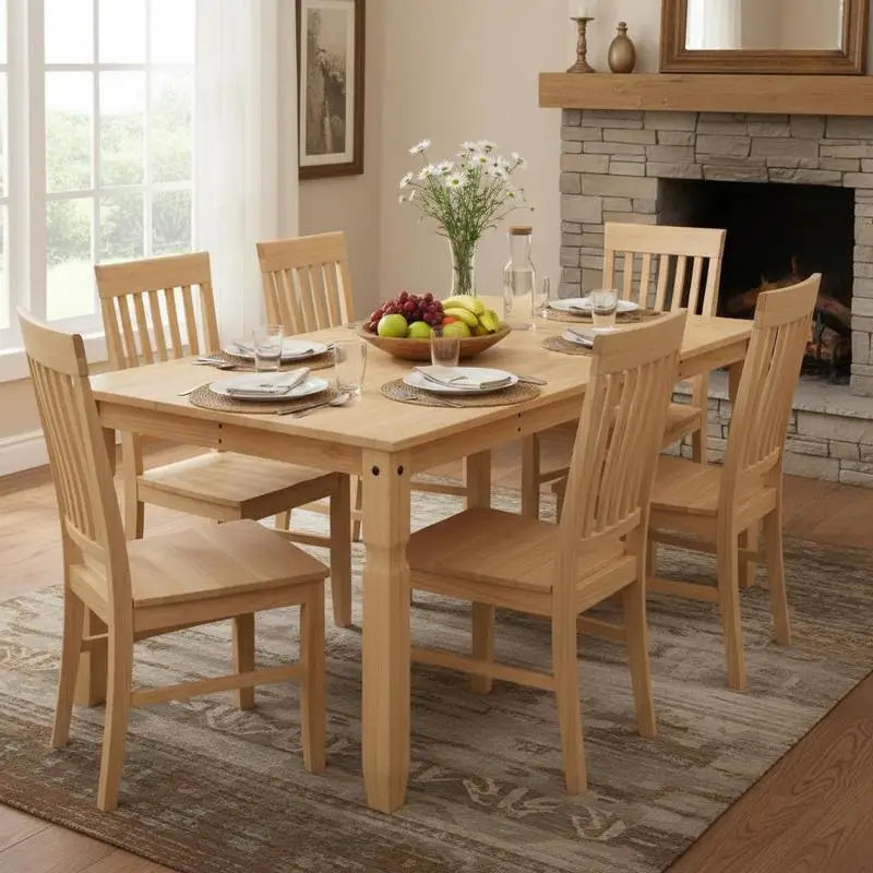 Table à manger Sylvain 180 cm — pin massif – finition Brun