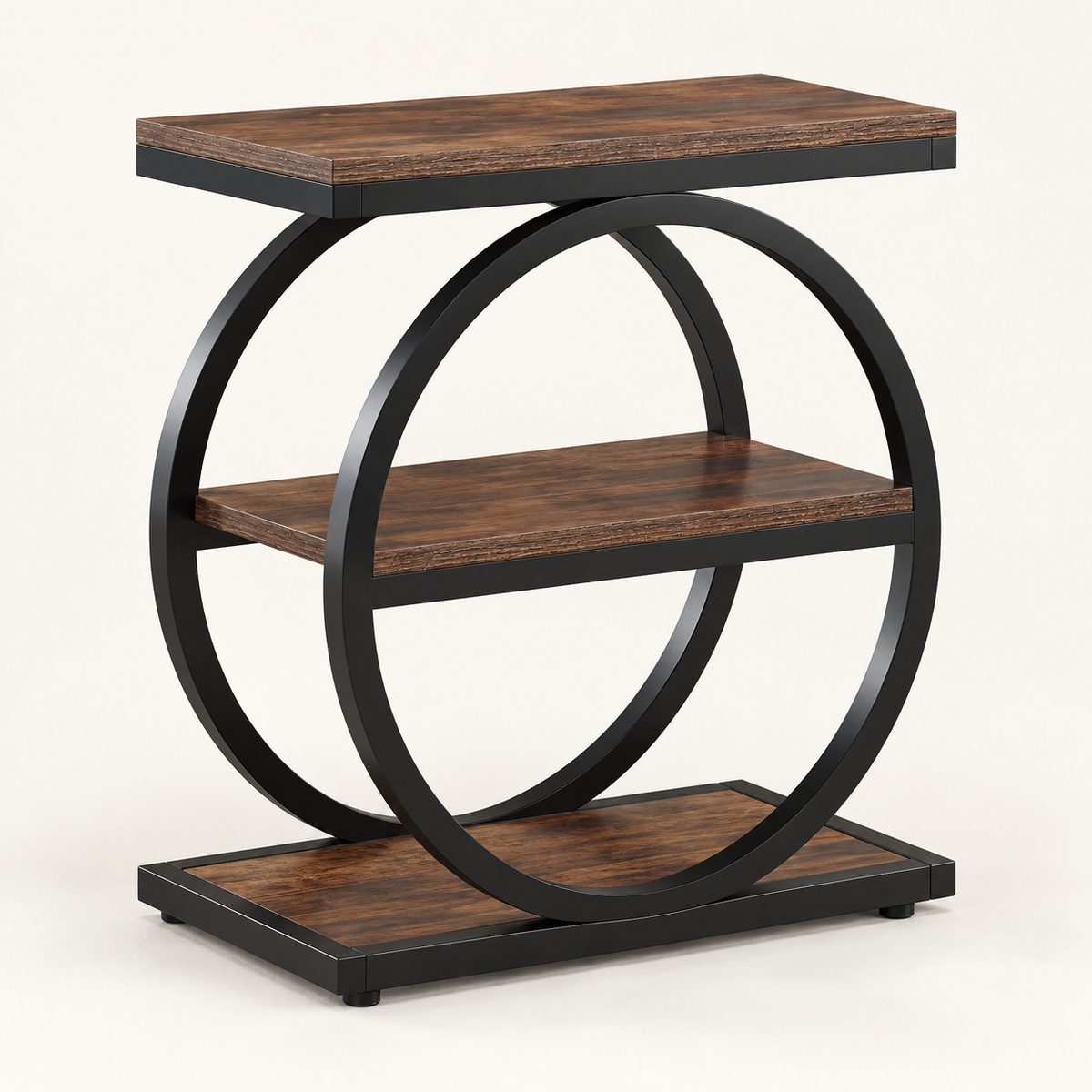 Table d’appoint Cercle 60 × 30 cm à trois niveaux vue trois-quarts