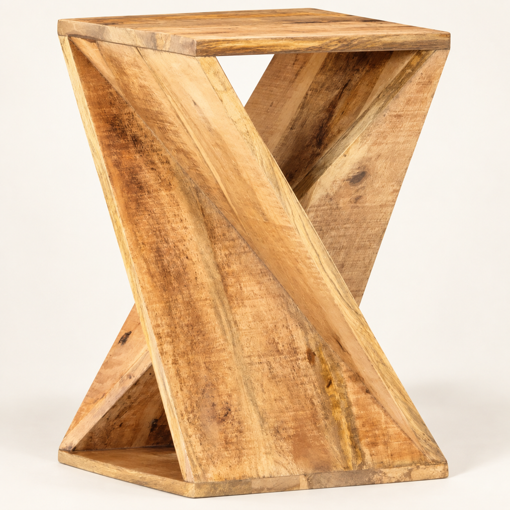Table d’appoint Mangaro 35 cm en manguier massif vue trois-quarts