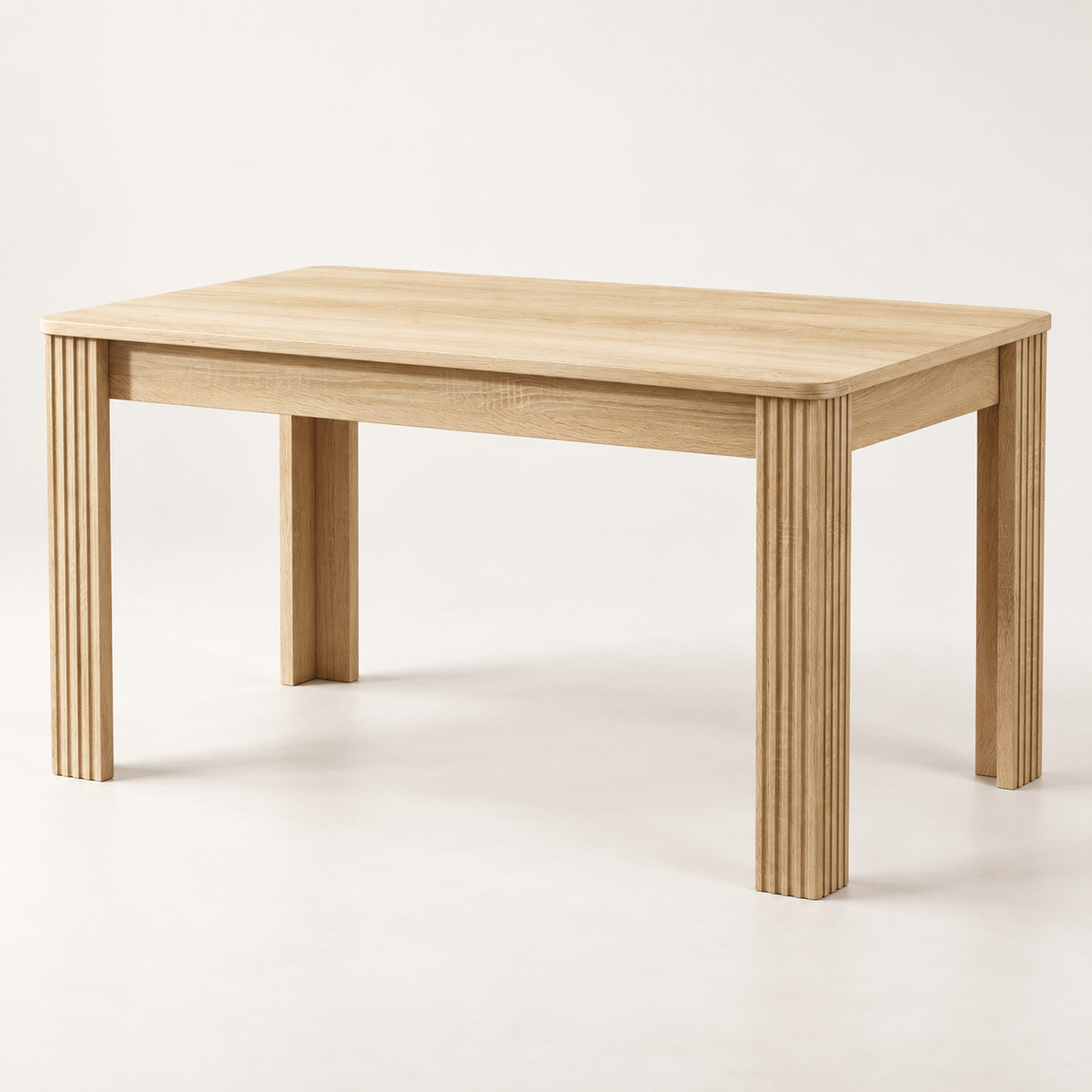 Table à manger chêne clair 110 cm vue trois-quarts