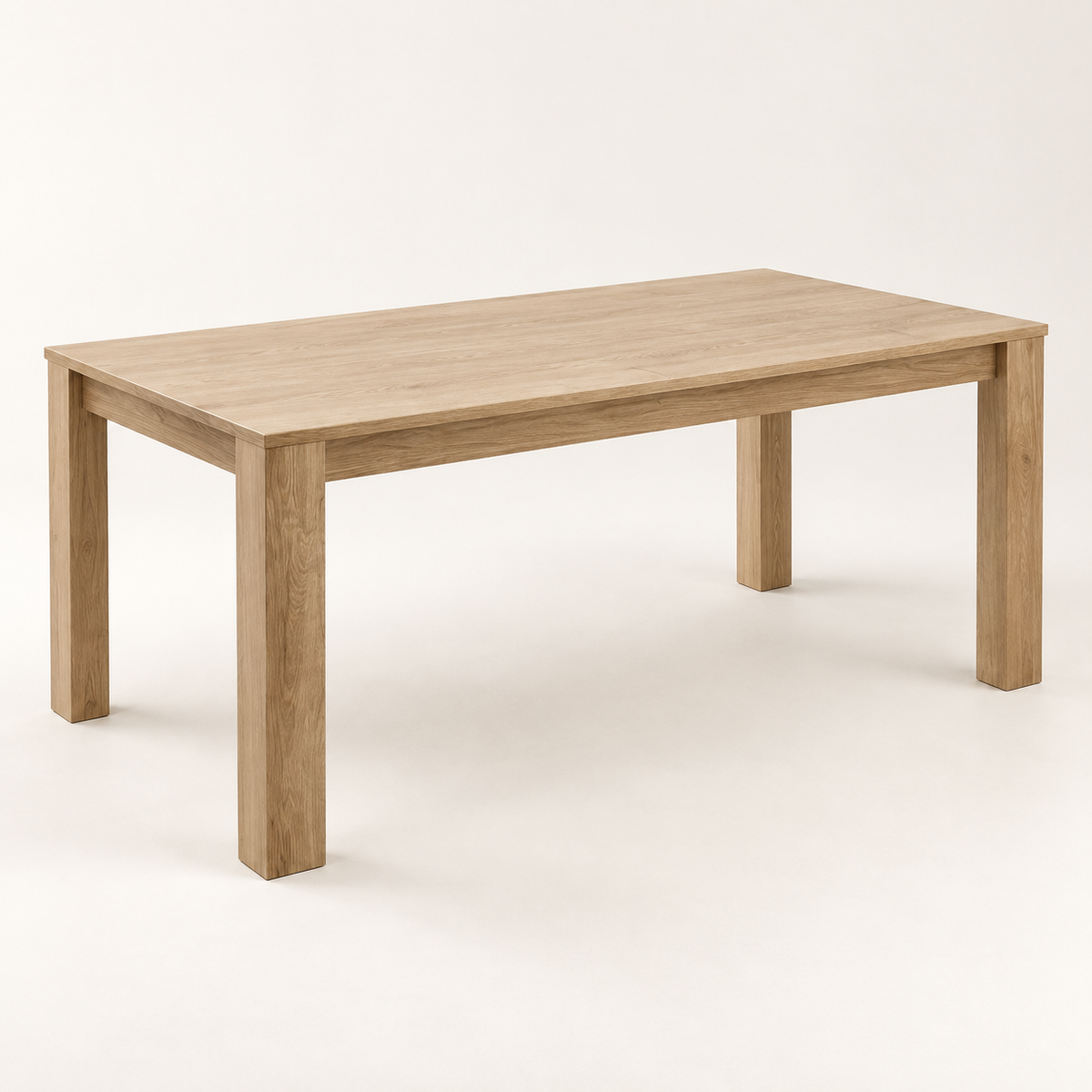 Table à manger en chêne massif 140 cm vue trois-quarts