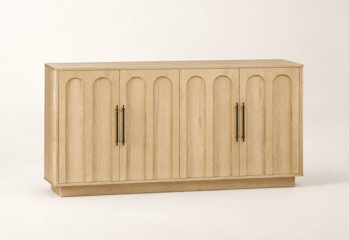 Buffet arches 160 cm quatre portes vue trois-quarts
