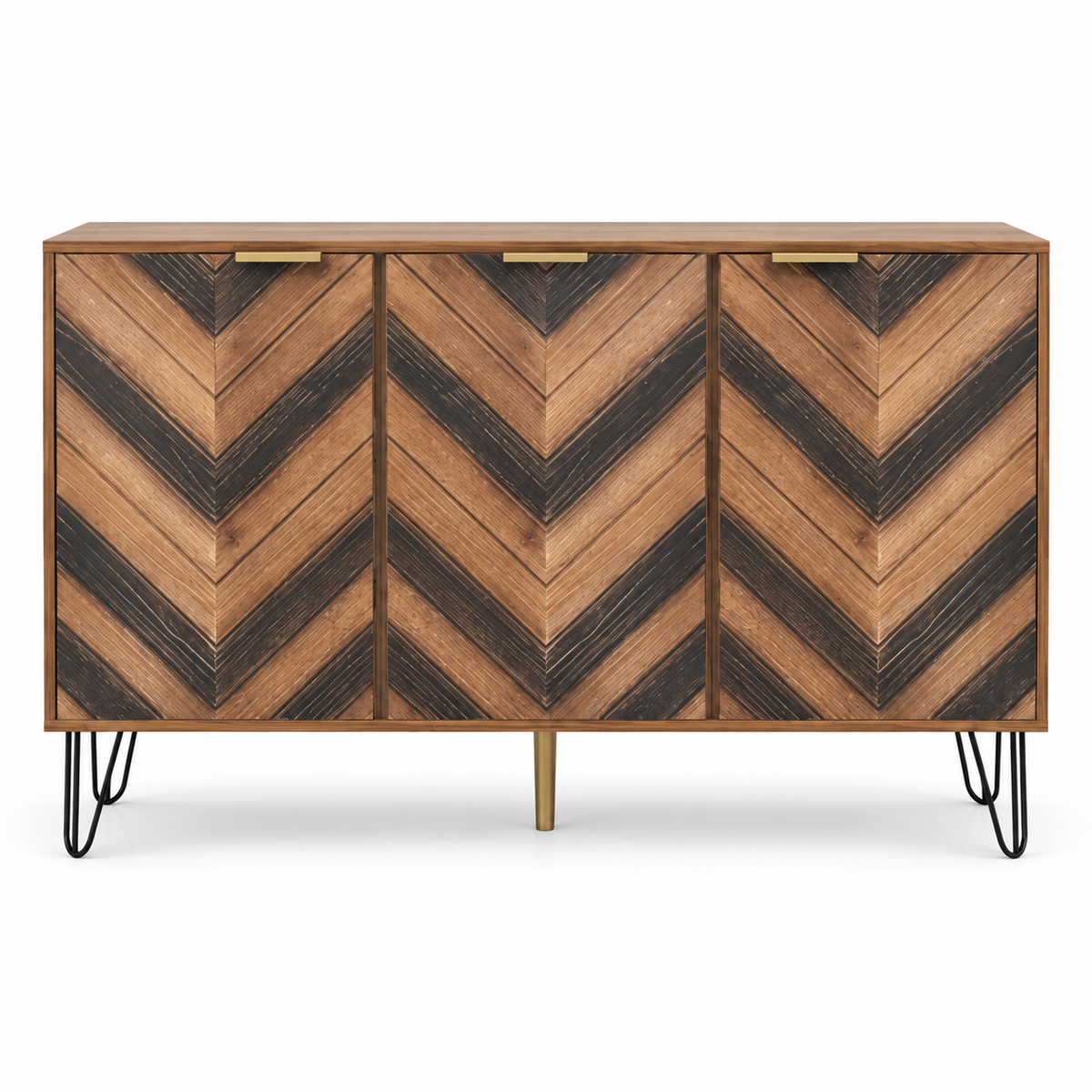 Buffet chevrons 160 cm trois portes vue de face