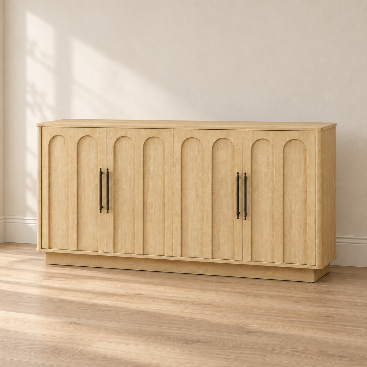 Buffet arches 160 cm – 4 portes, fermeture amortie – vue principale dans un intérieur sobre
