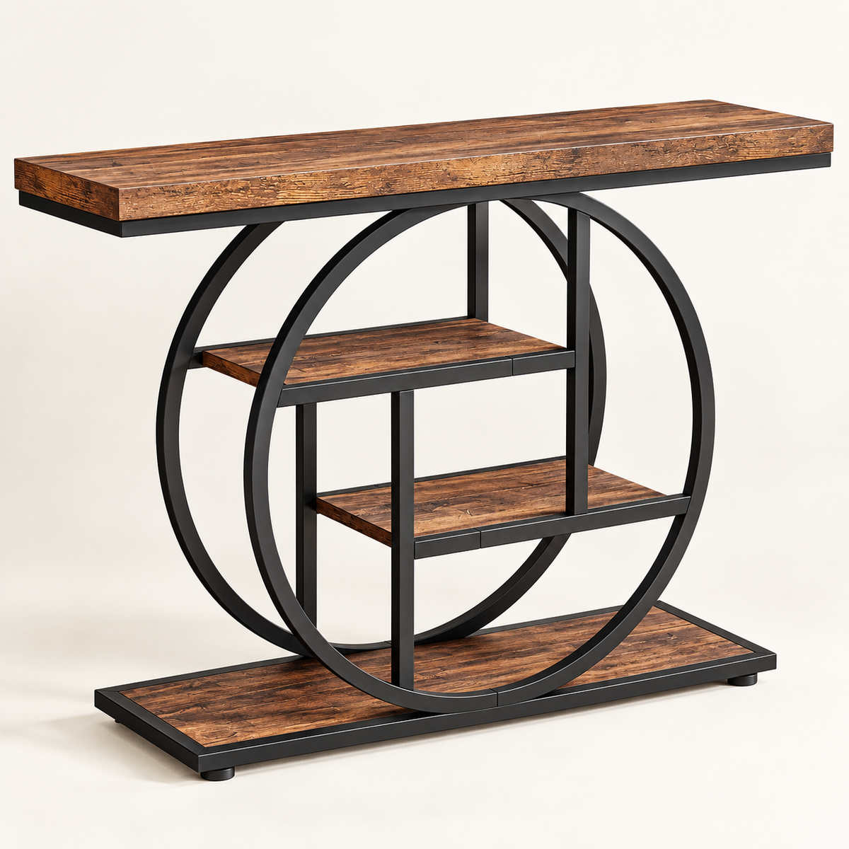 Console Cercle 105 cm à quatre niveaux vue trois-quarts