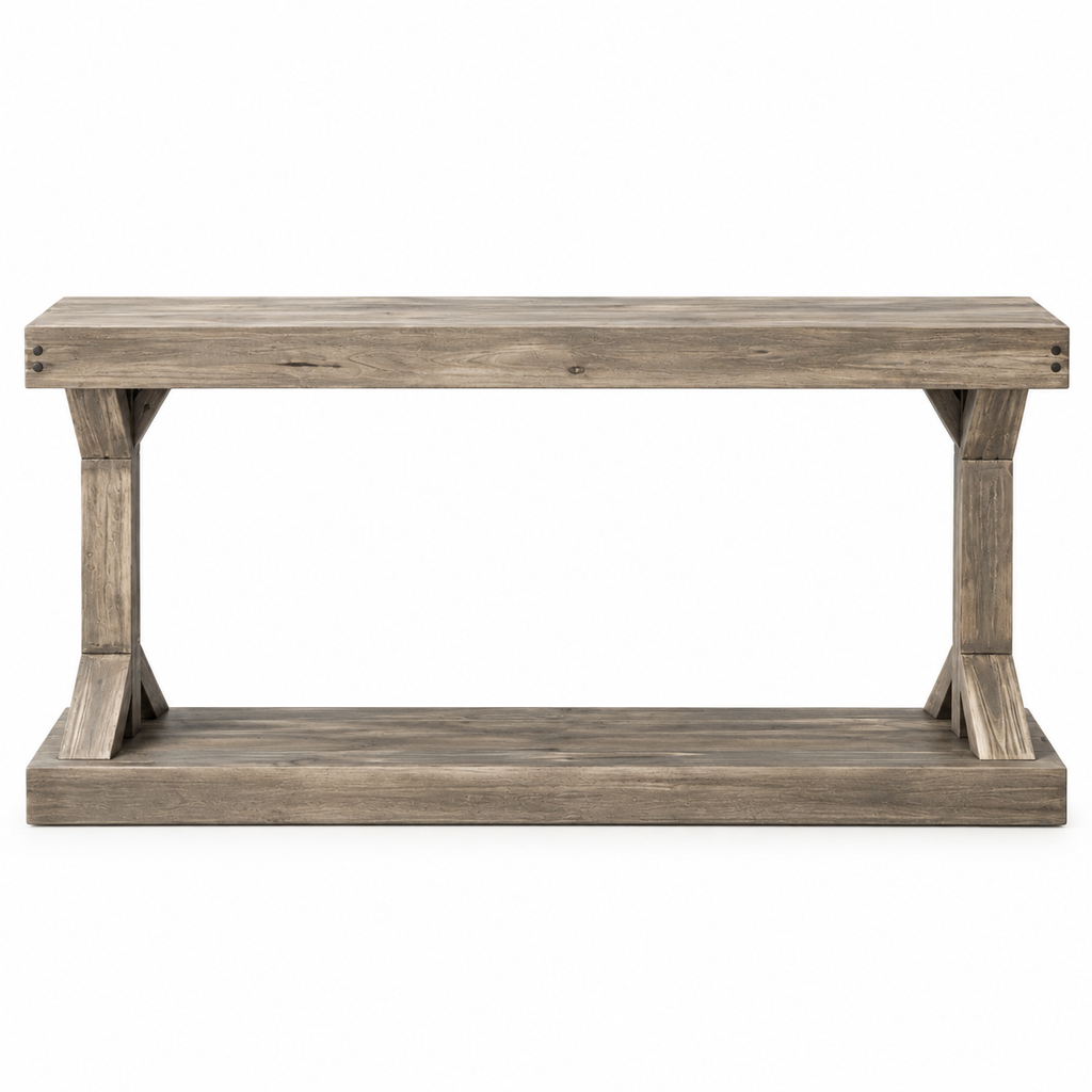 Console Ferme 120 cm avec tablette basse vue de face