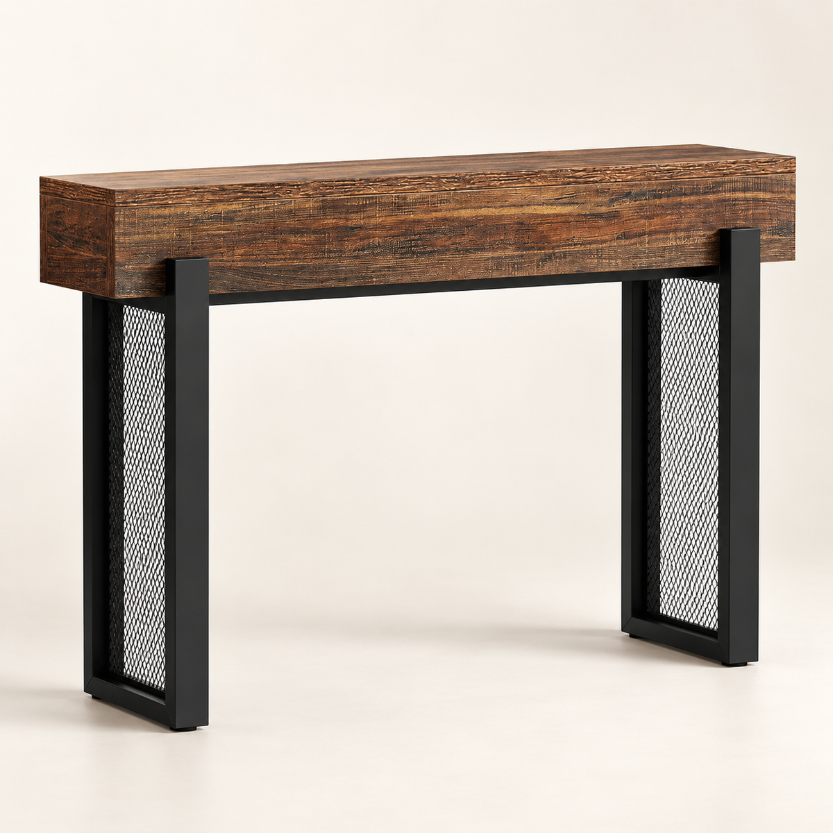 Console Corridor 105 cm effet bois vue trois-quarts