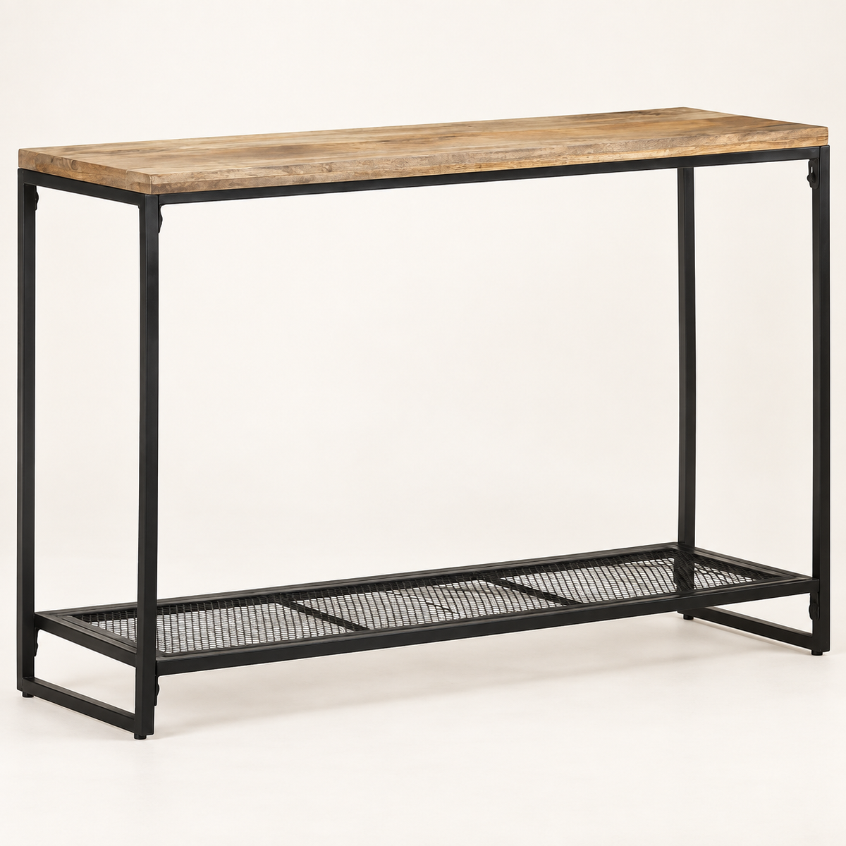Console Mangaro en manguier massif vue trois-quarts