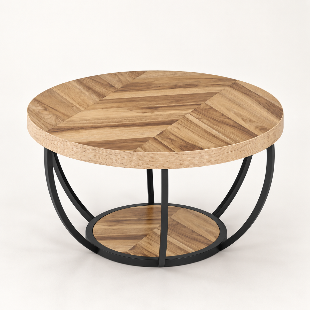 Table basse ronde Duo 81 cm vue trois-quarts