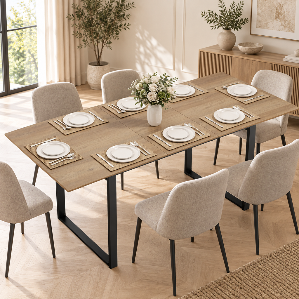 Table extensible Saumur dans une salle à manger contemporaine