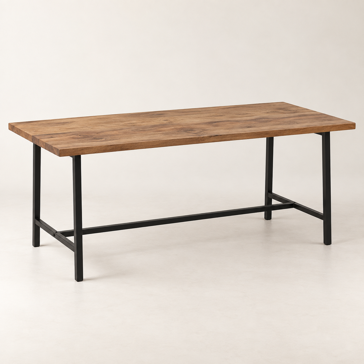 Table à manger en manguier massif 160 cm vue trois-quarts