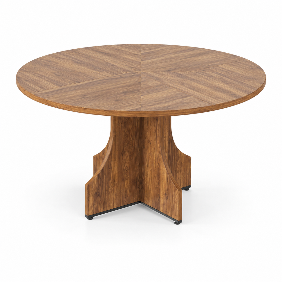 Table ronde miel dans une salle à manger contemporaine