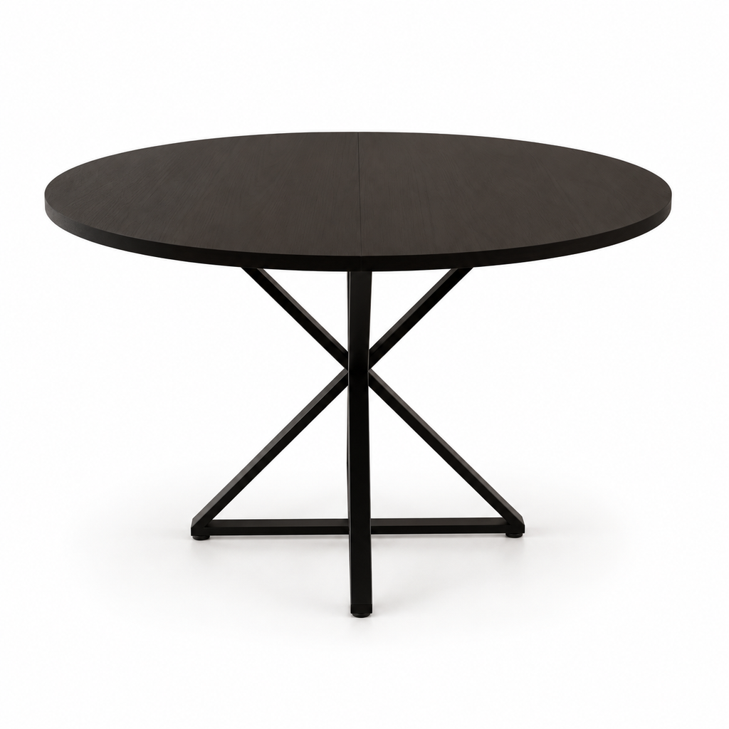 Table à manger ronde Araignée 120 cm finition noire vue produit sans texte